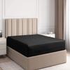 600 Thread Count 100% Egyptian Cotton 3PC Fitted Sheet (1-Fitted Sheet &2-Pillow Cases) Twin Black Solid with Elastic All Around Fits Mattress Upto 12 Inches Deep Pocket view 1