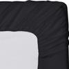 600 Thread Count 100% Egyptian Cotton 3PC Fitted Sheet (1-Fitted Sheet &2-Pillow Cases) Twin Black Solid with Elastic All Around Fits Mattress Upto 12 Inches Deep Pocket view 3