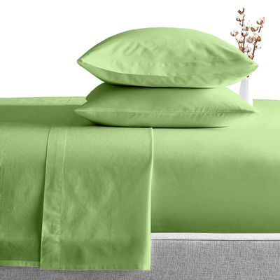 4 PC's Bed Sheet Set Giza Cotton 800 TC Alaska King, Fits Mattress Upto 10-12'' Deep Pocket, Sage Green Solid
