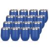 DOMICARE Stainless Steel Wine Tumbler Bulk with Lid, Personalized Insulated Tumblers Set, 12oz Travel Coffee Cups Pack of 16, Dark Blue view 1