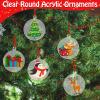 100 Pieces Clear Acrylic Ornament Blanks Bulk 3 Inch Acrylic Discs Ornament Hanging Ornaments Blank for Christmas Tree DIY Crafts(Round) view 2