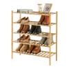 5-Tier Bamboo Shoe Rack for Entryway, Stackable | Heavy Duty | Multi-Function, Free Standing Shoe Racks for Bedroom Hallway Closet view 1