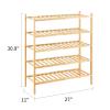 5-Tier Bamboo Shoe Rack for Entryway, Stackable | Heavy Duty | Multi-Function, Free Standing Shoe Racks for Bedroom Hallway Closet view 2