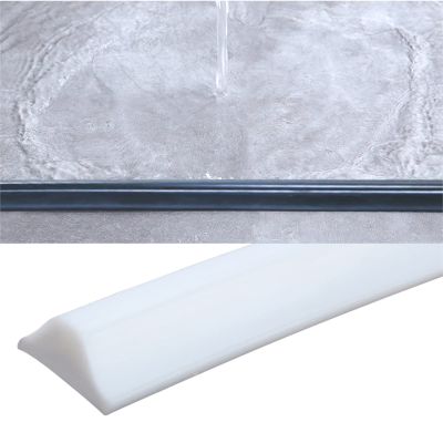 PPGE Shower Threshold Water Guard, Collapsible Bathroom Water Stopper Flood Barrier Rubber Water Dam, Self Adhesive Silicone Stopper Seal Strip Dry and Wet Separation, (Size:500cm,Color:White)