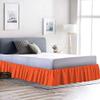 Bedding Ruffled Bed Skirt Classic 15 Inch Drop Length Dust Ruffle with Platform, Gathered Styling, 800 TC Soft Luxury Natural Cotton Bed Skirt (Queen Size, Orange) view 1
