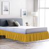 Bedding Ruffled Bed Skirt Classic 15 Inch Drop Length Dust Ruffle with Platform, Gathered Styling, 800 TC Soft Luxury Natural Cotton Bed Skirt (Queen Size, Gold) view 1