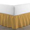 Bedding Ruffled Bed Skirt Classic 15 Inch Drop Length Dust Ruffle with Platform, Gathered Styling, 800 TC Soft Luxury Natural Cotton Bed Skirt (Queen Size, Gold) view 2