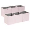Amazon Basics Collapsible Fabric Storage Cube Organizer Bins - Pack of 6, Peony Pink, 10.5x10.5x11" view 1