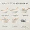 CAROTE Pots and Pans Set Nonstick, White Granite Induction Kitchen Cookware Set, 10 Pcs Non Stick Cooking Set w/Frying Pans & Saucepans(PFOS, PFOA Free) view 2