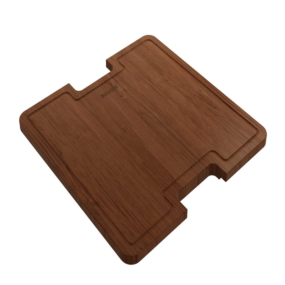 BOCCHI Wooden Cutting Board for Sotto 1359 w/Handles-Sapele Wood, Mahogany