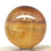 46mm Yellow Honey Fluorite Sphere Natural Banded Crystal Ball Sparkling Mineral Polished Gemstone - India + Stand view 2