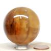 46mm Yellow Honey Fluorite Sphere Natural Banded Crystal Ball Sparkling Mineral Polished Gemstone - India + Stand view 3