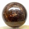 53mm Orange Garnet Sphere Natural Almandine Mineral Sparkling Crystal Polished Gemstone Ball - India + Stand view 1