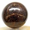 53mm Orange Garnet Sphere Natural Almandine Mineral Sparkling Crystal Polished Gemstone Ball - India + Stand view 2