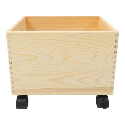 Cabilock Wooden Storage Box with Wheels Multi-Functional Rolling Storage Bin for Home Organization and Toy Holder Portable Sundries Organizer