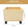 Cabilock Wooden Storage Box with Wheels Multi-Functional Rolling Storage Bin for Home Organization and Toy Holder Portable Sundries Organizer view 2