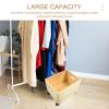 Cabilock Wooden Storage Box with Wheels Multi-Functional Rolling Storage Bin for Home Organization and Toy Holder Portable Sundries Organizer view 4