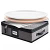 Platter Storage Case Fine China Storage Containers Hard Shell, Quilted and Stackable 16x 12.5x 3.5 Platter Storage Container with Handles and Felt Dividers for Moving and Seasonal Storage, Grey view 1