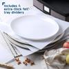 Platter Storage Case Fine China Storage Containers Hard Shell, Quilted and Stackable 16x 12.5x 3.5 Platter Storage Container with Handles and Felt Dividers for Moving and Seasonal Storage, Grey view 4