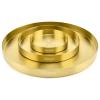 Gold Tray Round Serving Platter - Metal Decorative Plate for Bar Club Lounge Coffee Table Centerpieces Perfume Vanity Jewelry Display Cosmetic Storage Counter Bathroom Organizer (5"W+ 8"W+ 12"W 1.1"H) view 1
