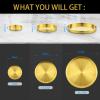 Gold Tray Round Serving Platter - Metal Decorative Plate for Bar Club Lounge Coffee Table Centerpieces Perfume Vanity Jewelry Display Cosmetic Storage Counter Bathroom Organizer (5"W+ 8"W+ 12"W 1.1"H) view 2