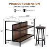 DKLGG Kitchen Island with Stools & Storage, Modern Dining Table Set for 2, 3 Piece Kitchen & Dining Room Sets Island Table for Small Space, Apartment, Home Bar, White view 2