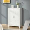 HOMCOM Industrial Storage Cabinet, Steel Garage Cabinet with Double Doors and Adjustable Shelves, White view 2