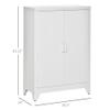 HOMCOM Industrial Storage Cabinet, Steel Garage Cabinet with Double Doors and Adjustable Shelves, White view 3