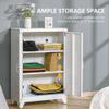HOMCOM Industrial Storage Cabinet, Steel Garage Cabinet with Double Doors and Adjustable Shelves, White view 4