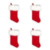Halco Red Deluxe 19" Velvet Lined Stocking (Pack of 4) Holidays #7019 White Long Hair Trim Band Basic Christmas Claus Party Kris Kringle Mantel Presents view 1