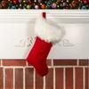Halco Red Deluxe 19" Velvet Lined Stocking (Pack of 4) Holidays #7019 White Long Hair Trim Band Basic Christmas Claus Party Kris Kringle Mantel Presents view 2