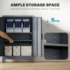 HOMCOM Industrial Storage Cabinet, Steel Garage Cabinet with Double Doors and Adjustable Shelves, Grey view 4