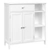 Irontar Bathroom Floor Cabinet with Drawer, Floor Storage Cabinet with Doors & Adjustable Shelves, Freestanding Kitchen Cabinet with 3 Open Compartments for Living Room, Entryway, White view 1