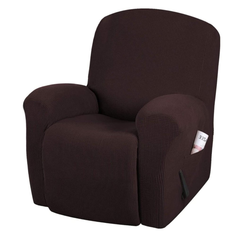 GAMUKAI Super Stretch Recliner Cover  Form-Fitted Non-Slip Slipcover for Standard/Large Recliners & Reclining Couches | Soft Thick Fabric | Machine Washable (Brown)
