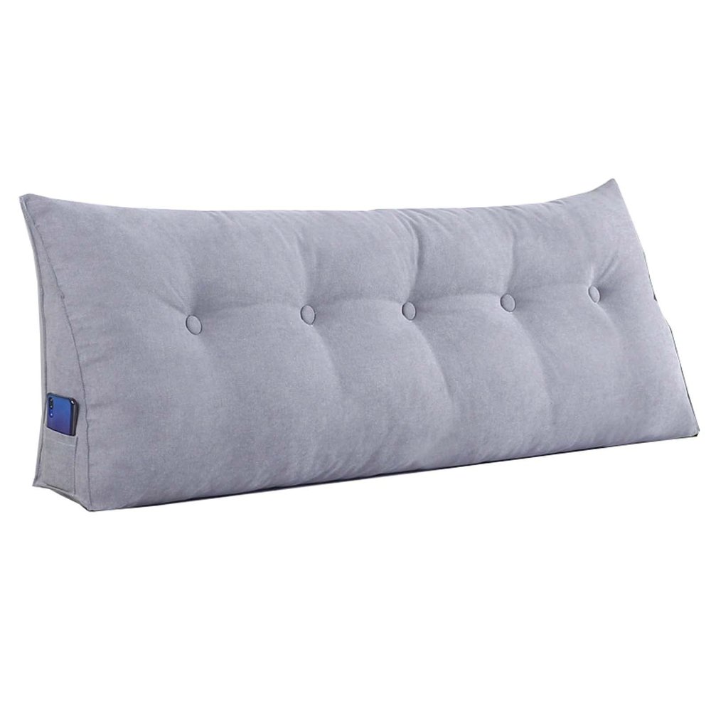 Backrest Pillow for Dorm, Backrest for Bed Sitting Lumbar Support, Triangular Reading Pillow Large, Decorative Body Throw Pillows, with Removable Cover, for Bed Sofa Couch (B 90x50x20cm)