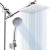 TYQXSH 8 Inch High Pressure Rain Hand Shower Head, Adjustable Stainless Steel Bathroom Shower Head,with 11 Inch Extension Arm view 1