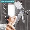 TYQXSH 8 Inch High Pressure Rain Hand Shower Head, Adjustable Stainless Steel Bathroom Shower Head,with 11 Inch Extension Arm view 2
