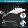 TYQXSH 8 Inch High Pressure Rain Hand Shower Head, Adjustable Stainless Steel Bathroom Shower Head,with 11 Inch Extension Arm view 3
