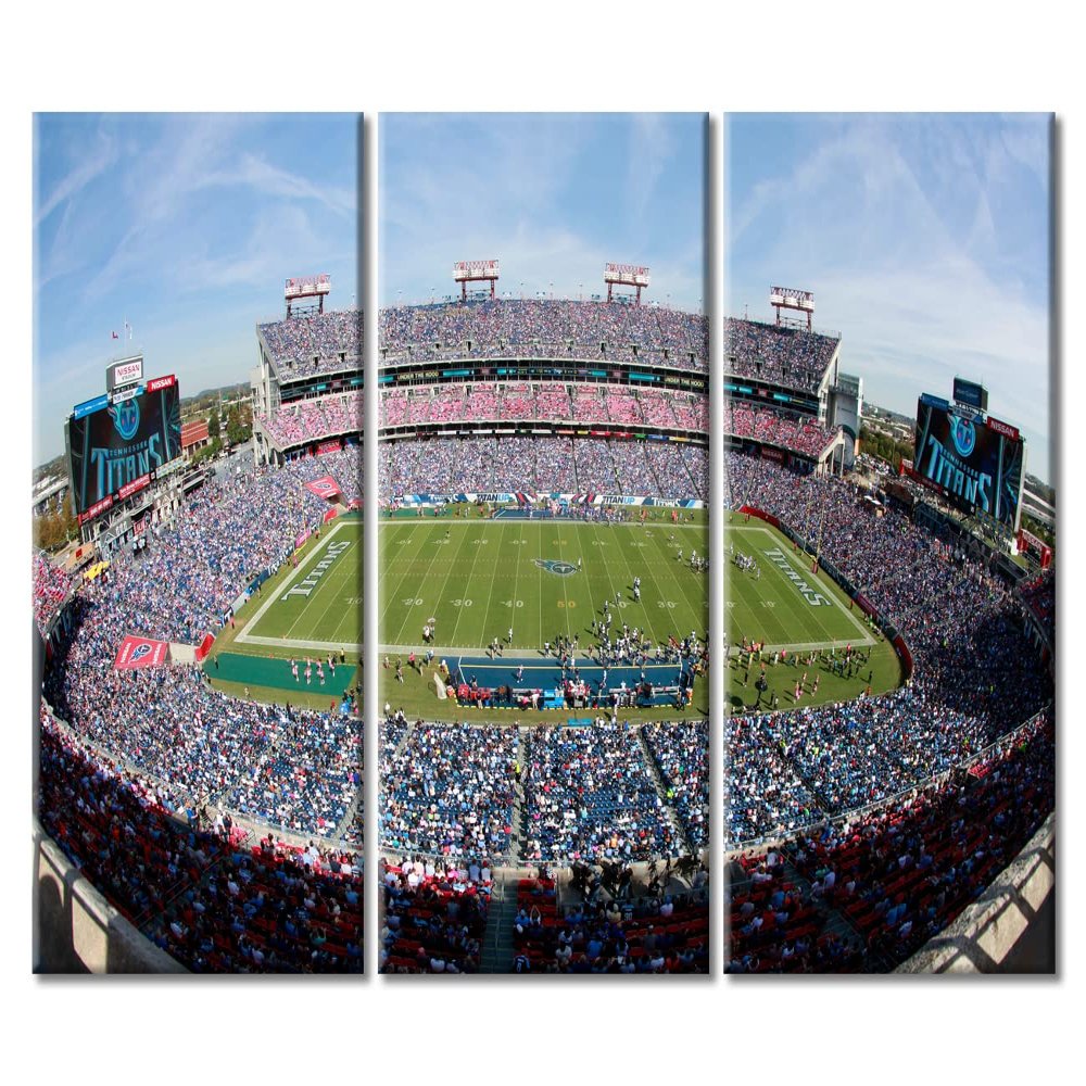 3 Piece Canvas Wall Art Sports Nissan Stadium Paintings Home Decor Basketball Prints on Canvas Tennessee Modern Artwork Picture for Living Room Framed Stretched Ready to Hang, 60" Wx40 H