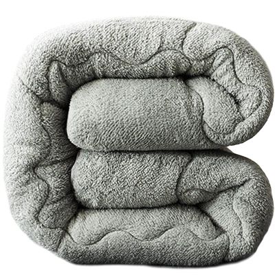 BDMFJY Winter Cashmere Quilt Thicken Warm Fuzzy Quilt Super Soft Lamb Velvet Quilt for Double Bed Autumn and Winter Warm Quilt,Gray,180x200 cm (3kg)