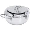 Japanese Deep Frying Pot, Deep Fryer Pot, Stainless Steel with Thermometer/Lid/Draining Rack, for French Fries Shrimp Chicken (2.2L) view 2