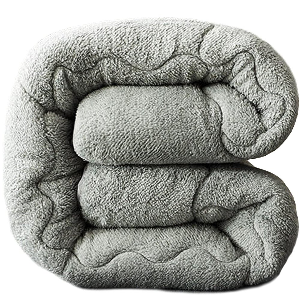 BDMFJY Winter Cashmere Quilt Thicken Warm Fuzzy Quilt Super Soft Lamb Velvet Quilt for Double Bed Autumn and Winter Warm Quilt,Gray,200x230 cm (3.5kg)