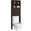 Yaheetech Over The Toilet Storage, Taller Bathroom Organizer Space-Saving Storage Cabinet with Adjustable Shelves and Double Doors, 77 in H, Espresso view 1
