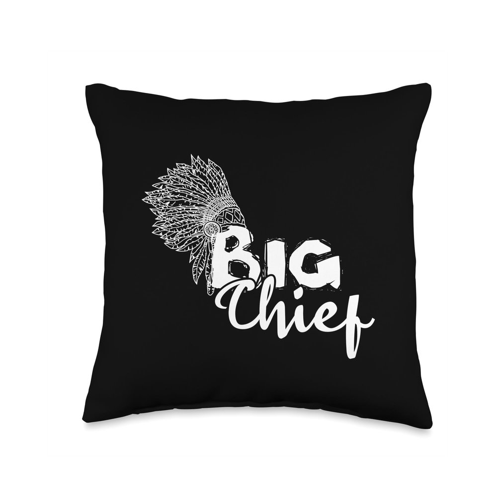 Indian Chief Motorcycle Headdress Throw Pillow