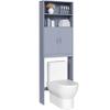 Yaheetech Over The Toilet Storage, Taller Bathroom Organizer Space-Saving Storage Cabinet with Adjustable Shelves and Double Doors, 77 in H, Grey view 1