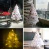 XBAOMING Artificial Christmas Tree, White Snowflake Christmas Tree, Large Christmas Scene Decoration with Metal Bracket,White,1.8m view 2