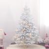 XBAOMING Artificial Christmas Tree, White Snowflake Christmas Tree, Large Christmas Scene Decoration with Metal Bracket,White,1.8m view 3