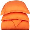 AMAY Giza Cotton, 500 Thread Count 3-Piece Duvet Cover Set, Super, Luxurious, Stylish - RV Short Queen Orange Solid view 1