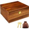 MFLUEEWR Wooden Storage Box with Hinged Lid and Locking Key Large Premium Solid Acacia Keepsake Chest Box -Storage Space to Organize Jewelry, Toys, and Keepsakes in a Beautiful Wooden Decorative Box view 1