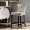 BOWERY HILL 26" Faux Leather Counter Stool in Cream and Walnut view 2